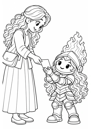 Una invitación para Virtud. Dibujo de contornos para colorear.