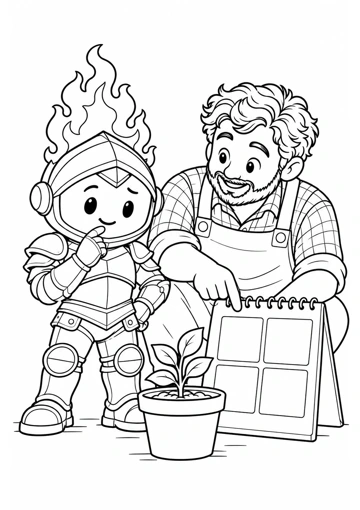 Aprendemos a cuidar. Dibujo de contornos para colorear.