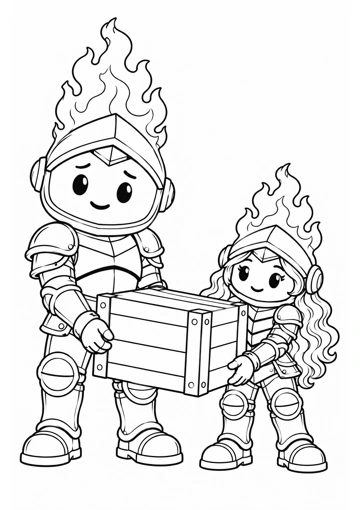 Entre dos llevamos mejor. Dibujo de contornos para colorear.