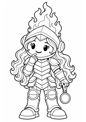 Virtud y su medalla. Dibujo de contornos para colorear.