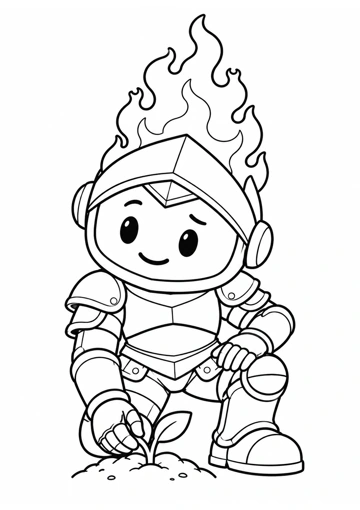 Sembramos con Prudente. Dibujo de contornos para colorear.