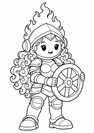 Sabiduría y la rueda. Dibujo de contornos para colorear.