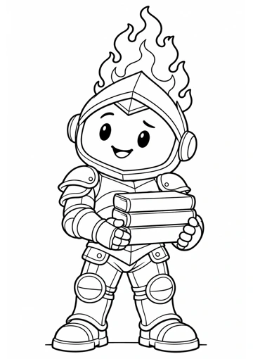 Prudente ordena los libros. Dibujo de contornos para colorear.